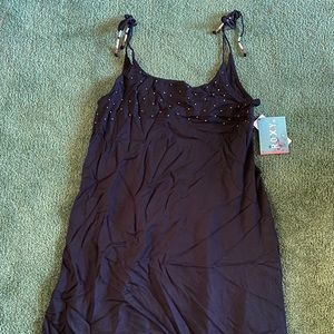 Roxy Bali Bali Beaded Black Coverup Dress L New